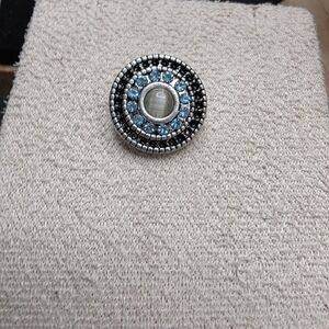 Elegant Silver and Blue Snap Button Accent (1890)